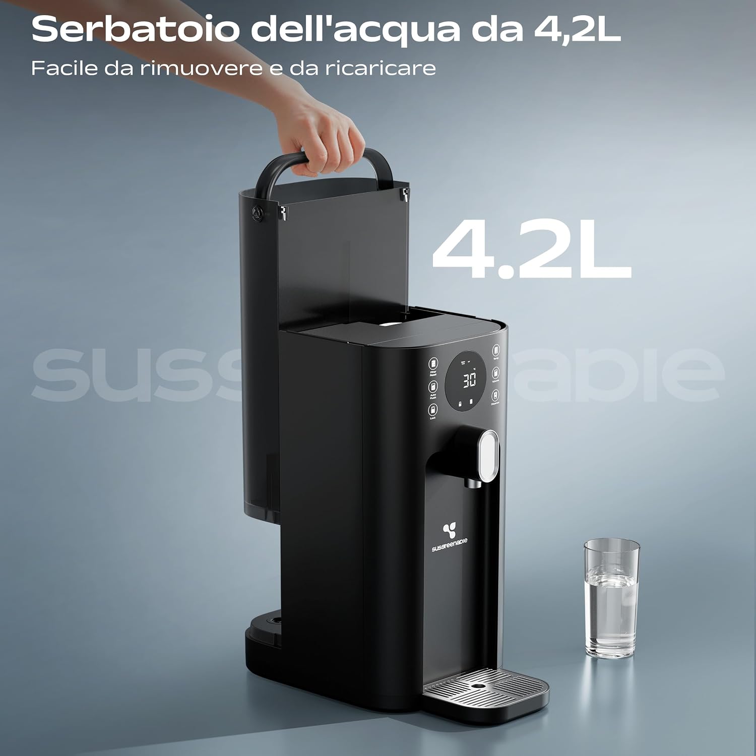 Thumbnail 6 de CIARRA X SusGreenable Depuratore Acqua a Osmosi Inversa da Tavolo - 4 Stadi RO, 4 Temperature, 4.3L, Plug & Play