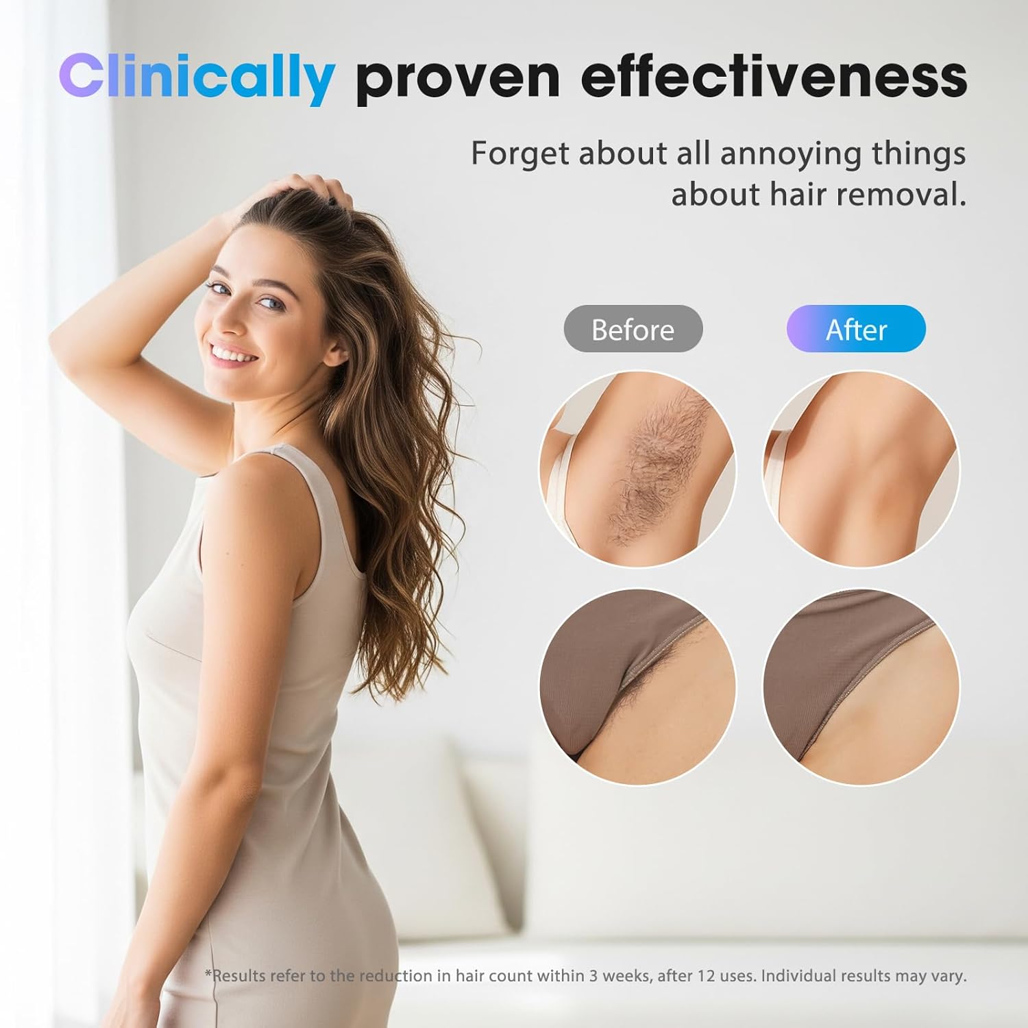 Detalle 2 de Oreeth Laser Hair Removal Device 86% hair reduction