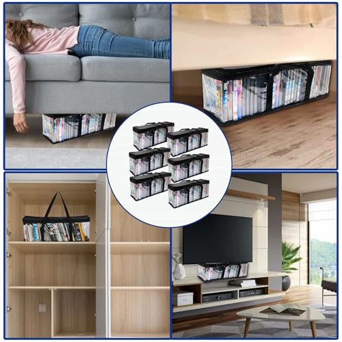 Thumbnail 5 de DYUEE 6Pack Transparent DVD Storage Bags – Clear PVC Media Organizer for 240 Discs