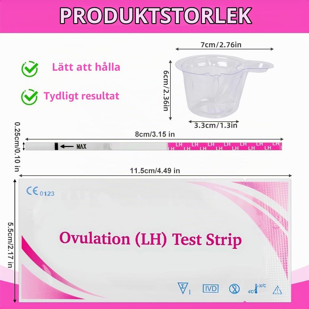 Detalle 2 de Beugo ägglossningstestremsor, 25-pack med urinkoppar, 25 mIU/ml