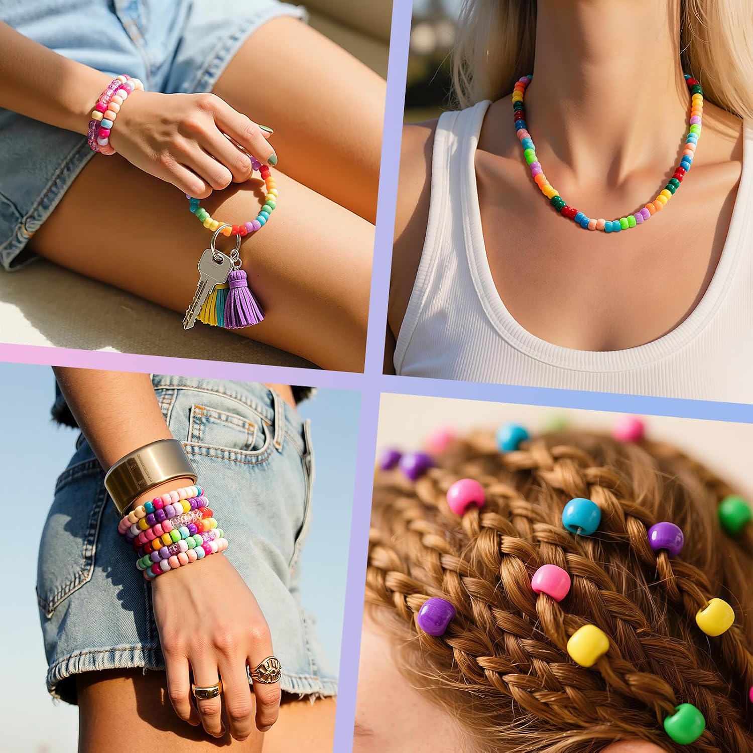 Detalle de Simetufy Pony Beads, 1,200 Pieces