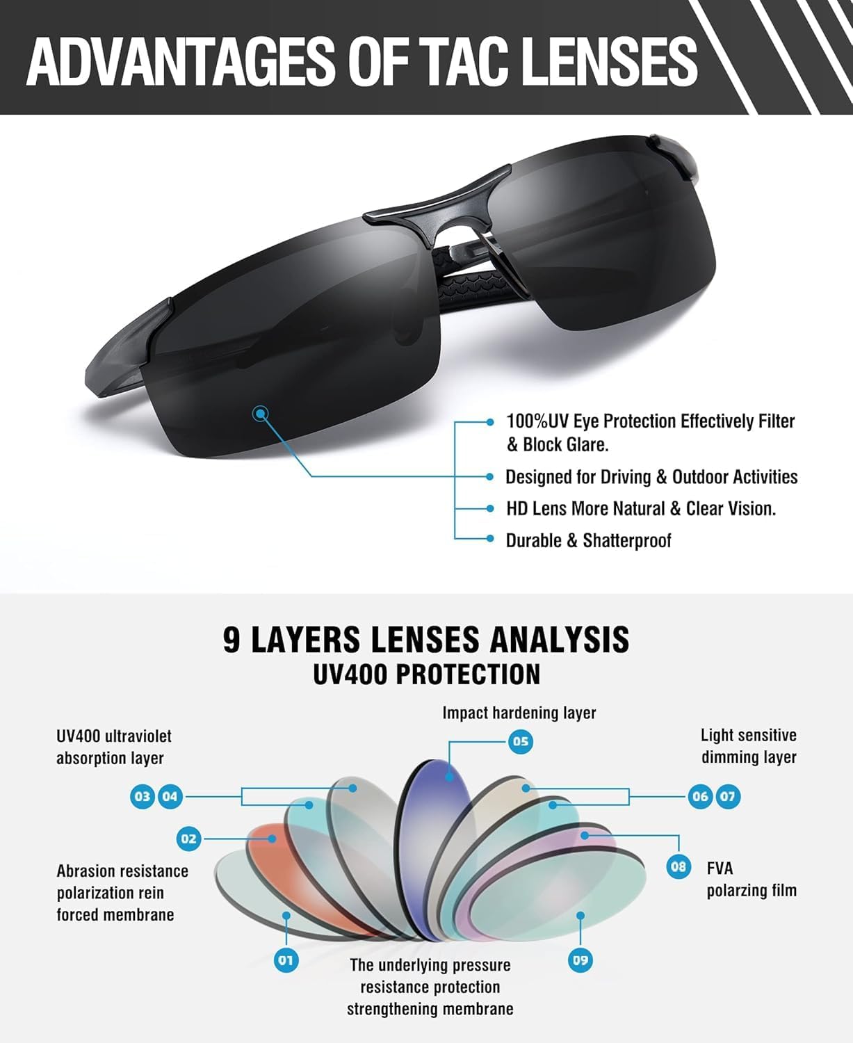 Detalle de DUCO 8177S Polarized sports sunglasses 25g