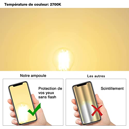 Thumbnail 3 de LVWIT 4W Ampoule LED E14 à Filament – Equivalent 40W, Lot de 6 – Blanc Chaud 2700K