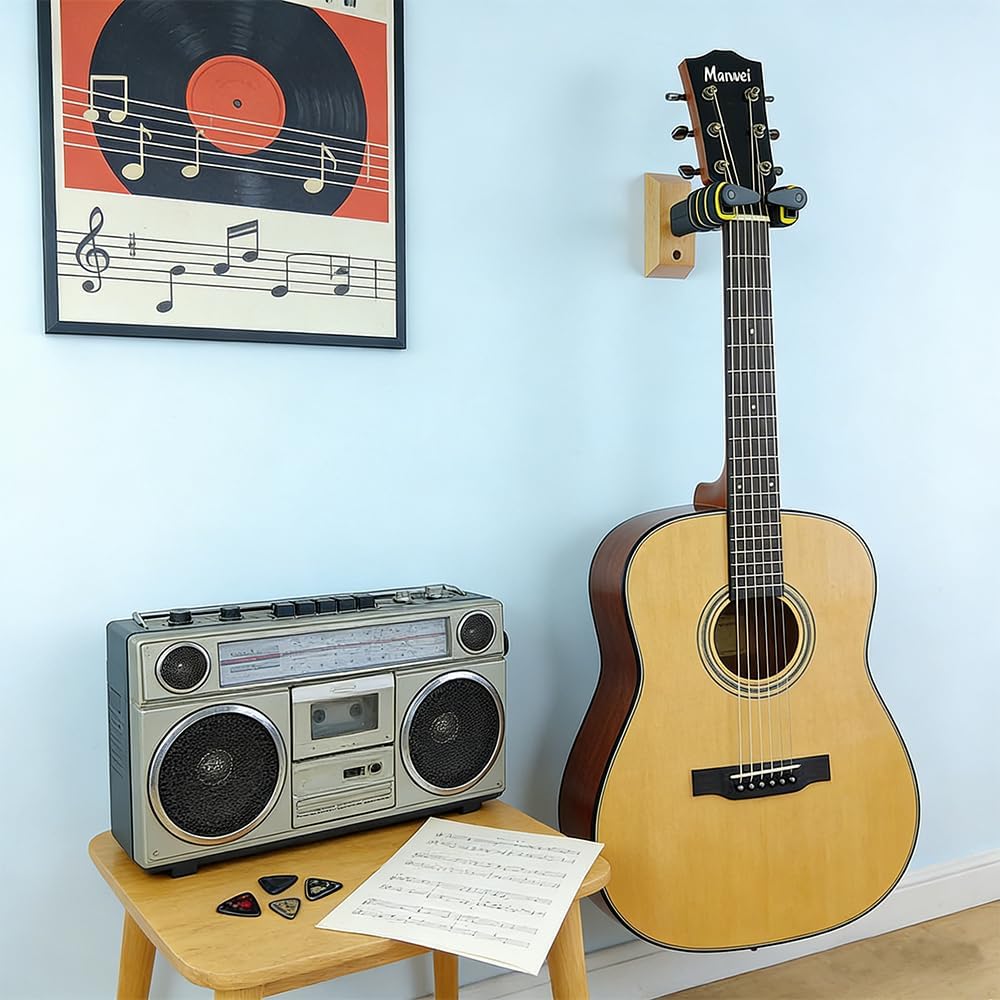 Detalle de Orgrimmar Guitar Wall Mount, Solid Wood Base