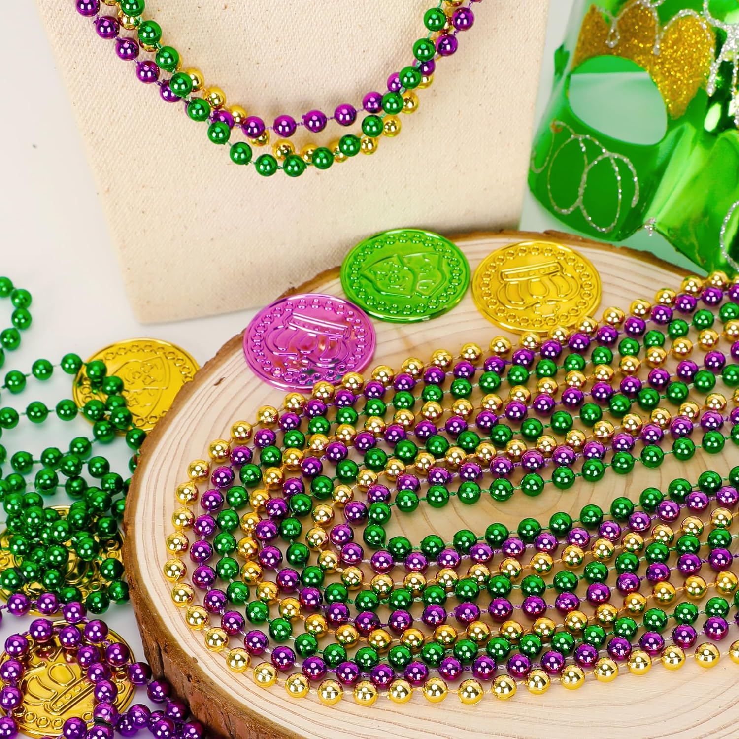 Thumbnail 2 de Huskein 33" Mardi Gras Beads 120PCS 🎭