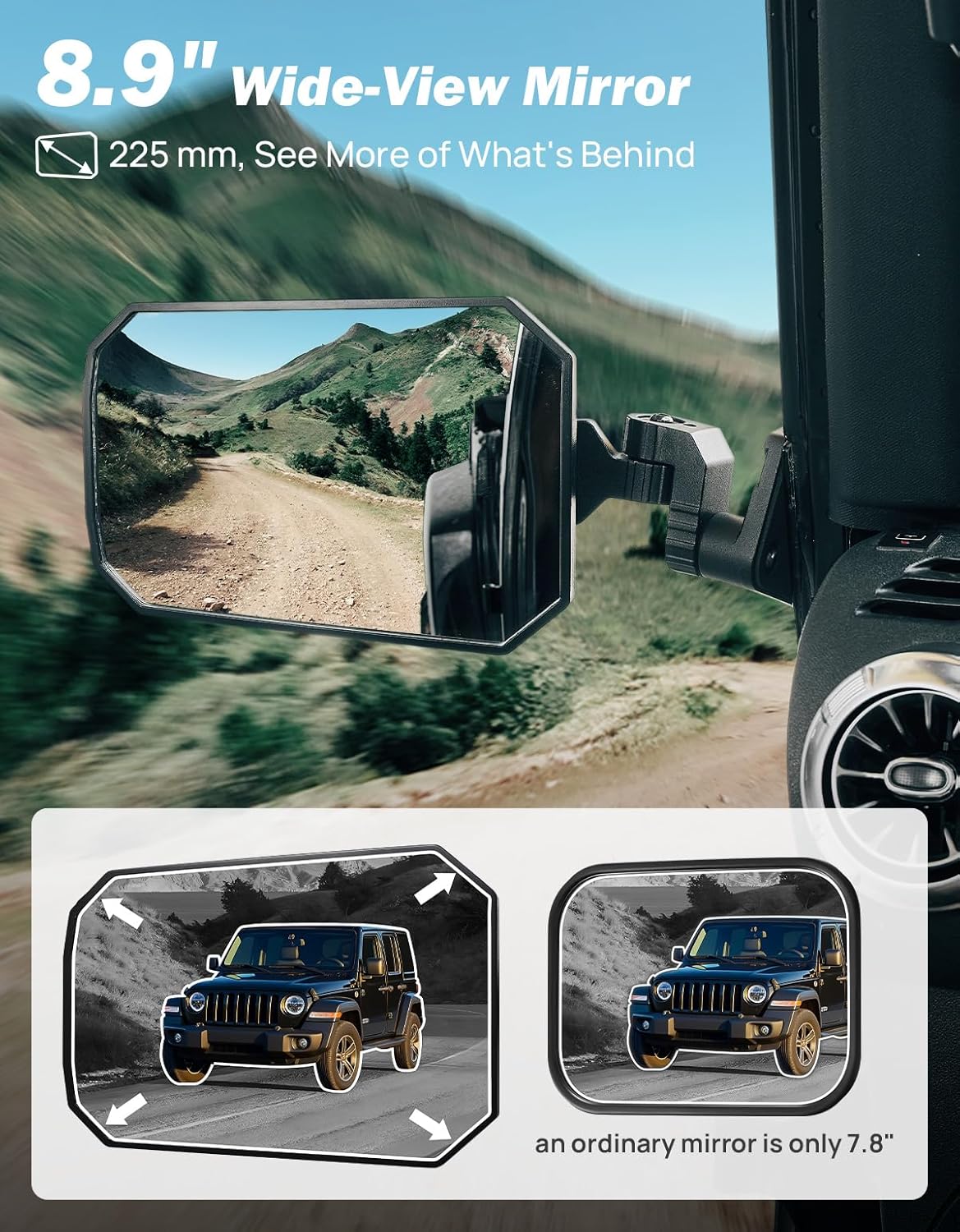 Detalle 2 de JOYTUTUS Wrangler Mirrors Wider View