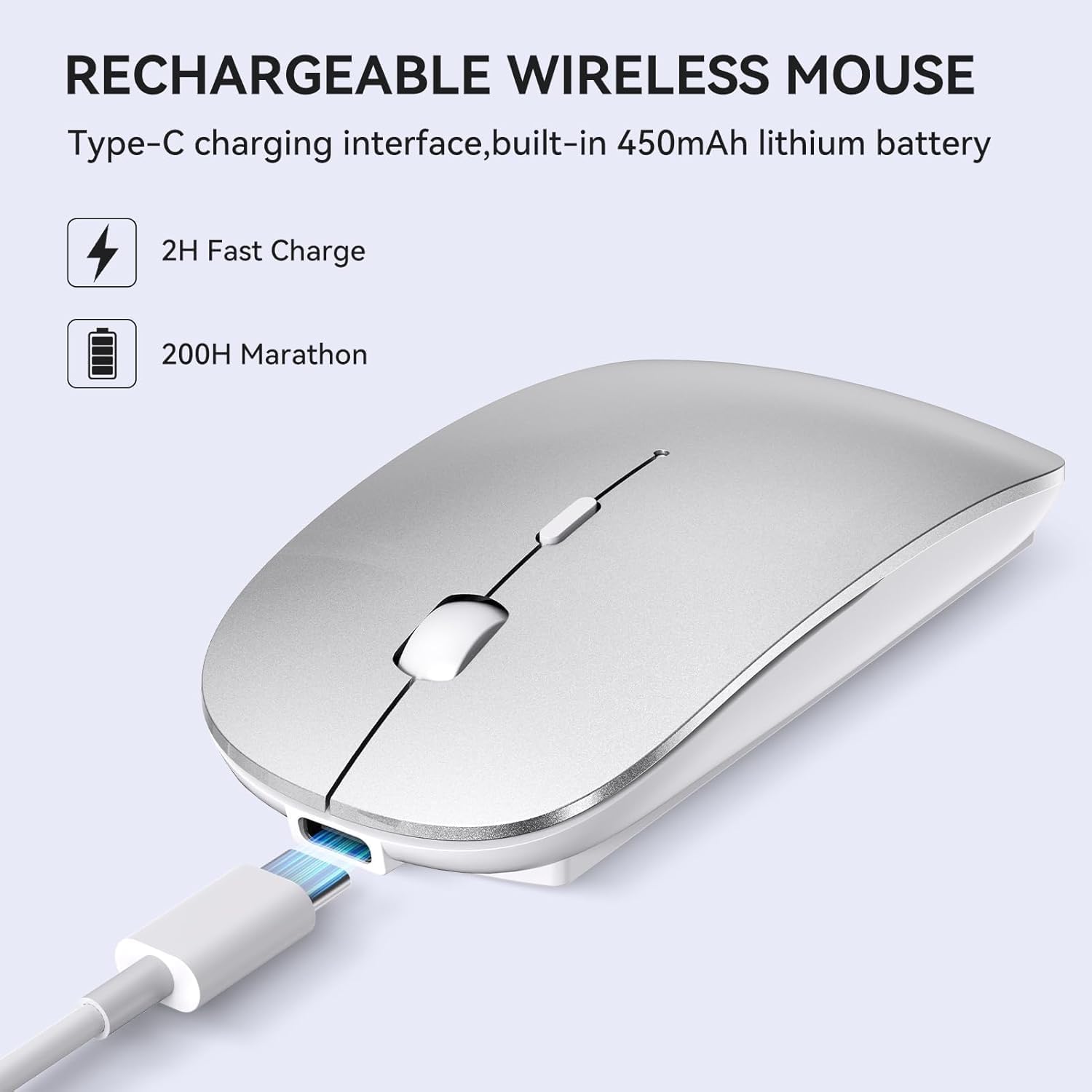 Thumbnail 1 de RaceGT Wireless Mouse USB C & USB A: Rechargeable, Quiet, and Truly Cross-Platform