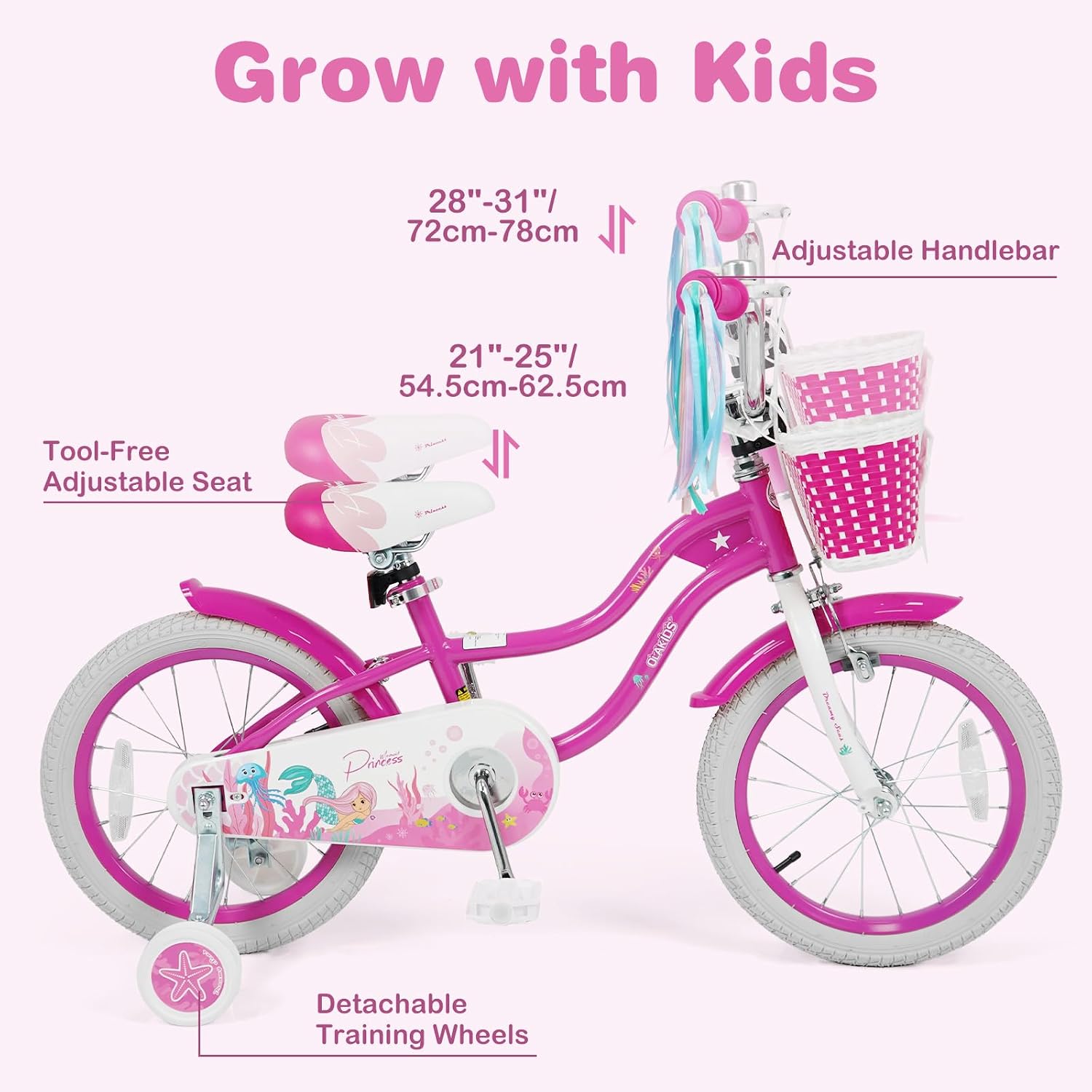 Detalle de Olakids Girls' Bike, Steel Frame