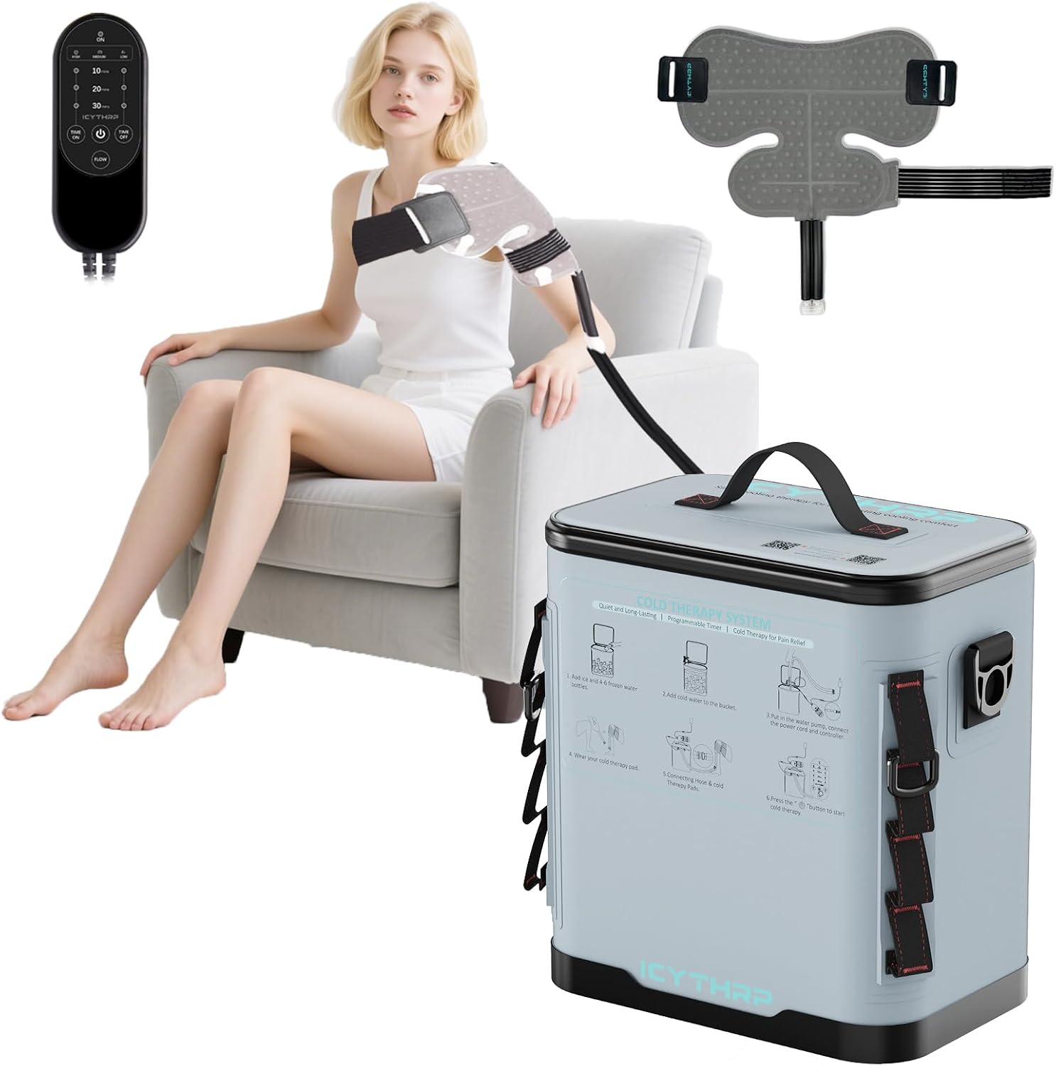 Detalle de ICYTHRP Cold Therapy Machine Programmable Timer 1 ⛑