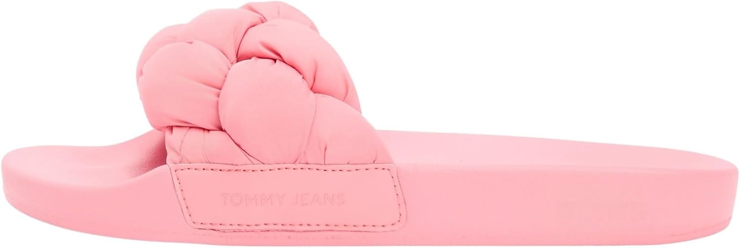 Detalle de Tommy Jeans TJW Braided Slides En0en02975 – Sandali da Donna in nylon con branding Tommy Jeans