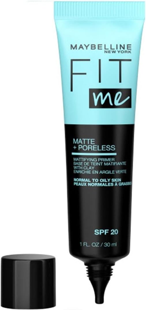 Detalle de Maybelline New York Fit Me Matte + Poreless Primer (SPF 20) da 30 ml, opacizzante e matte a lunga tenuta