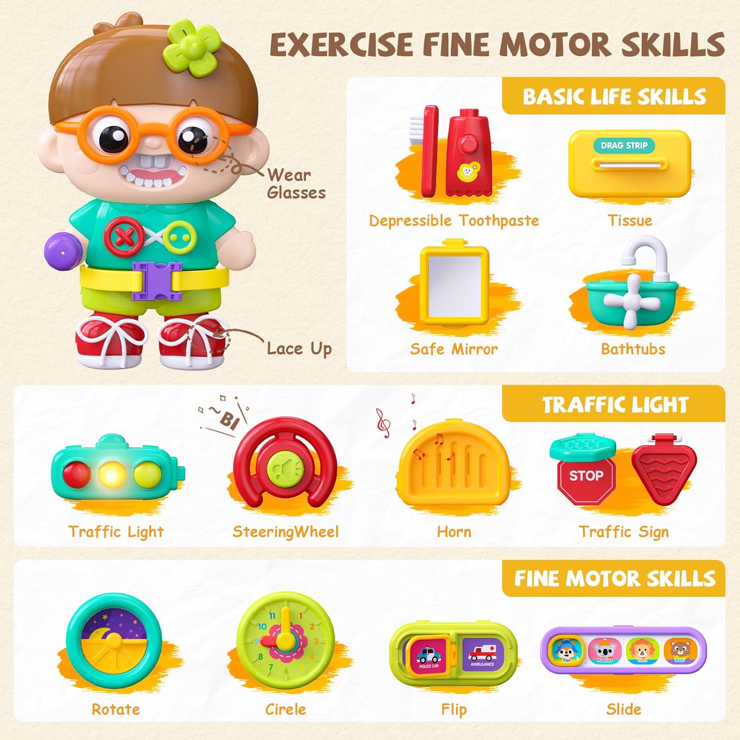 Thumbnail 3 de 54-in-1 Busy Board Montessori Toy for 1-Year-Olds