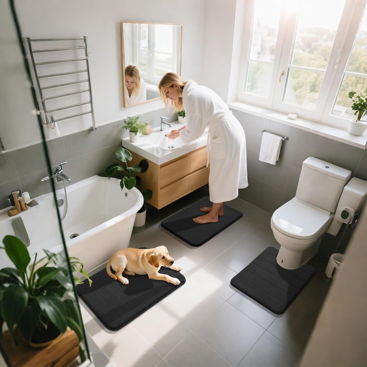 Thumbnail 6 de Yimobra Memory Foam Bath Mat Set 3 Pieces