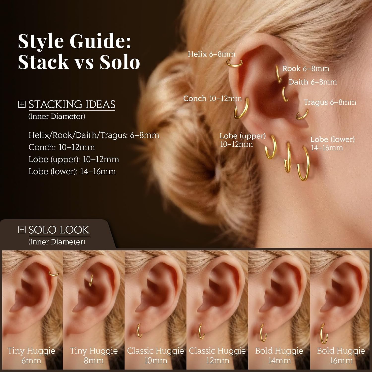 Detalle 2 de 17KM Gold Hoop Earrings, 14K Gold-Plated