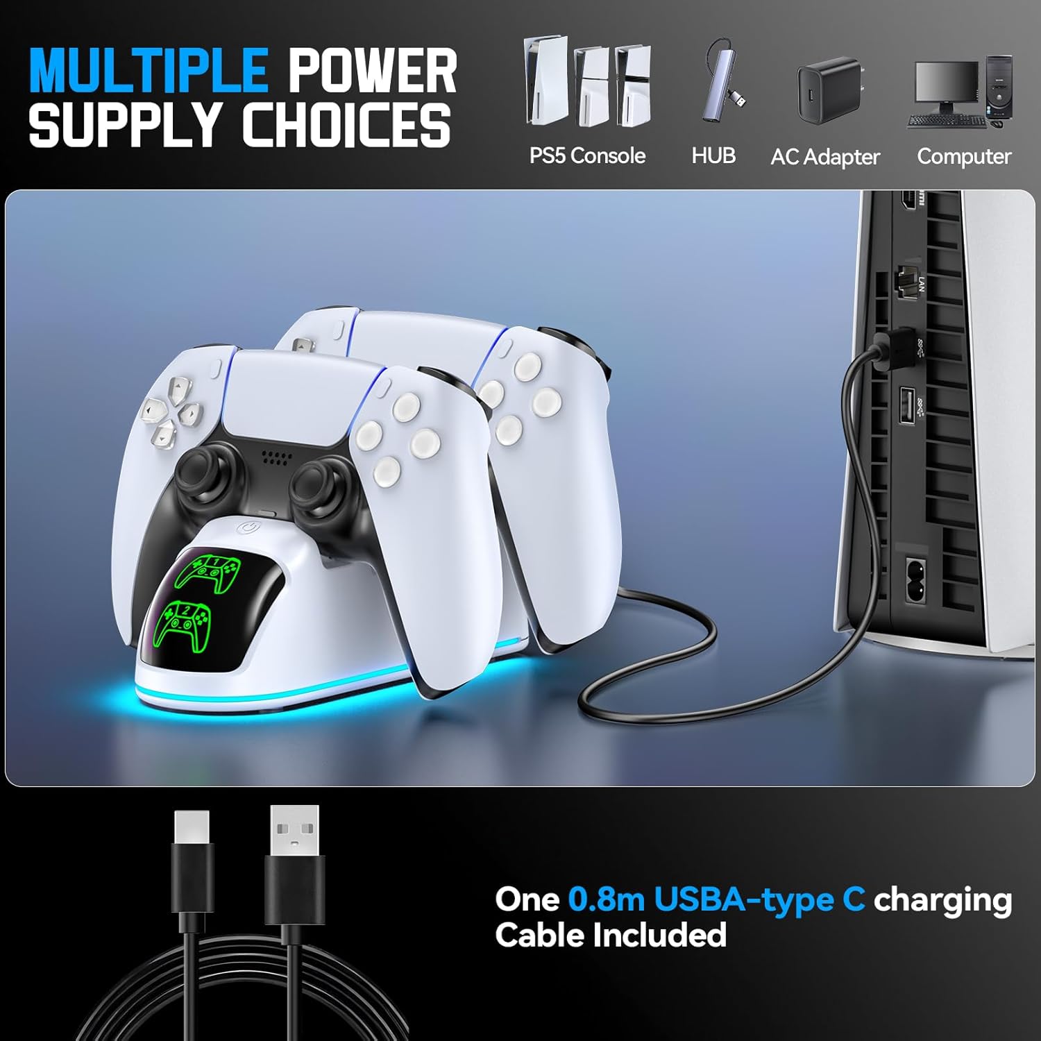 Thumbnail 5 de Stazione Ricarica RGB per controller PS5 2H