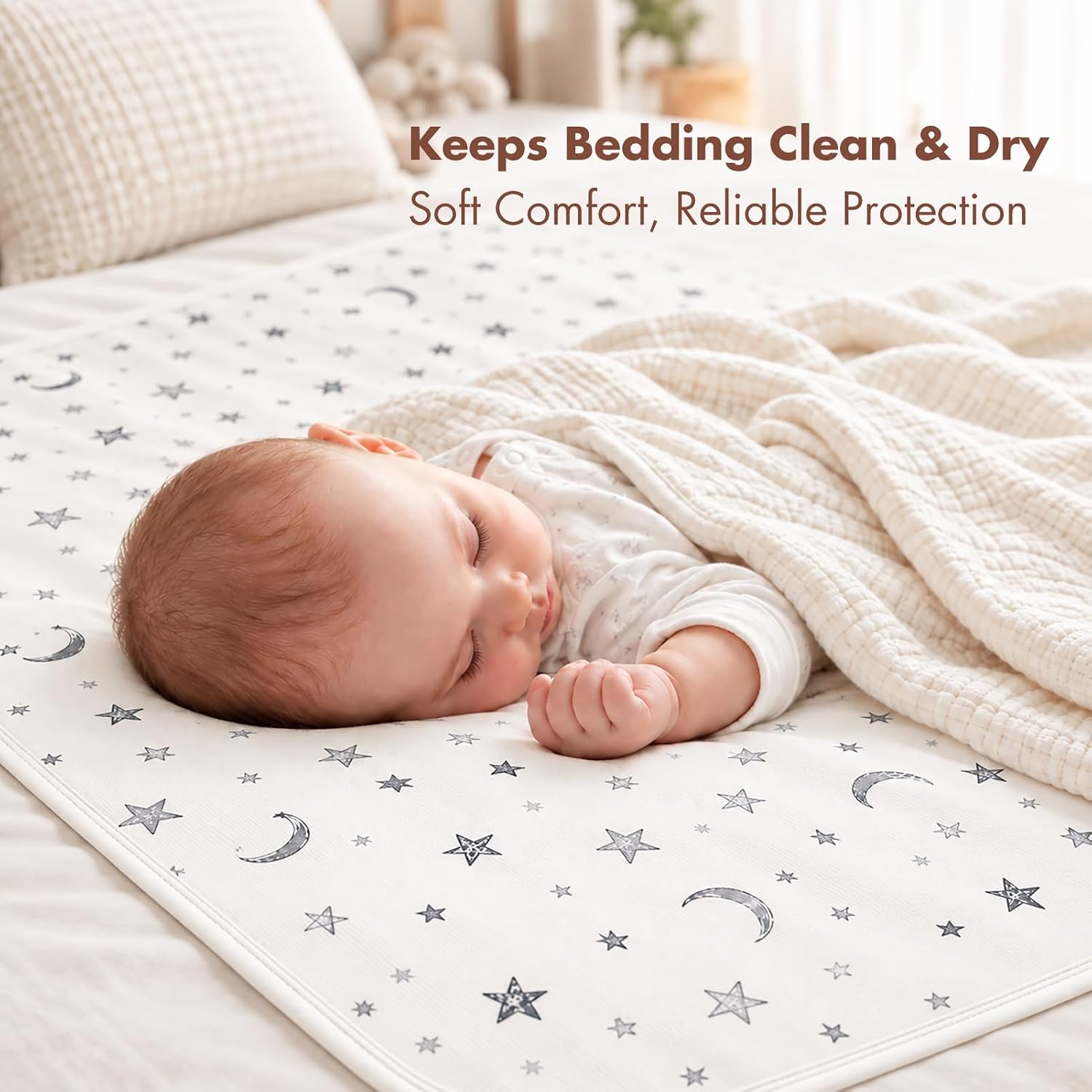 Thumbnail 6 de YIVEKO Waterproof Baby Bed Pad, 40 x 31 in Organic Cotton, Non-Slip Backing