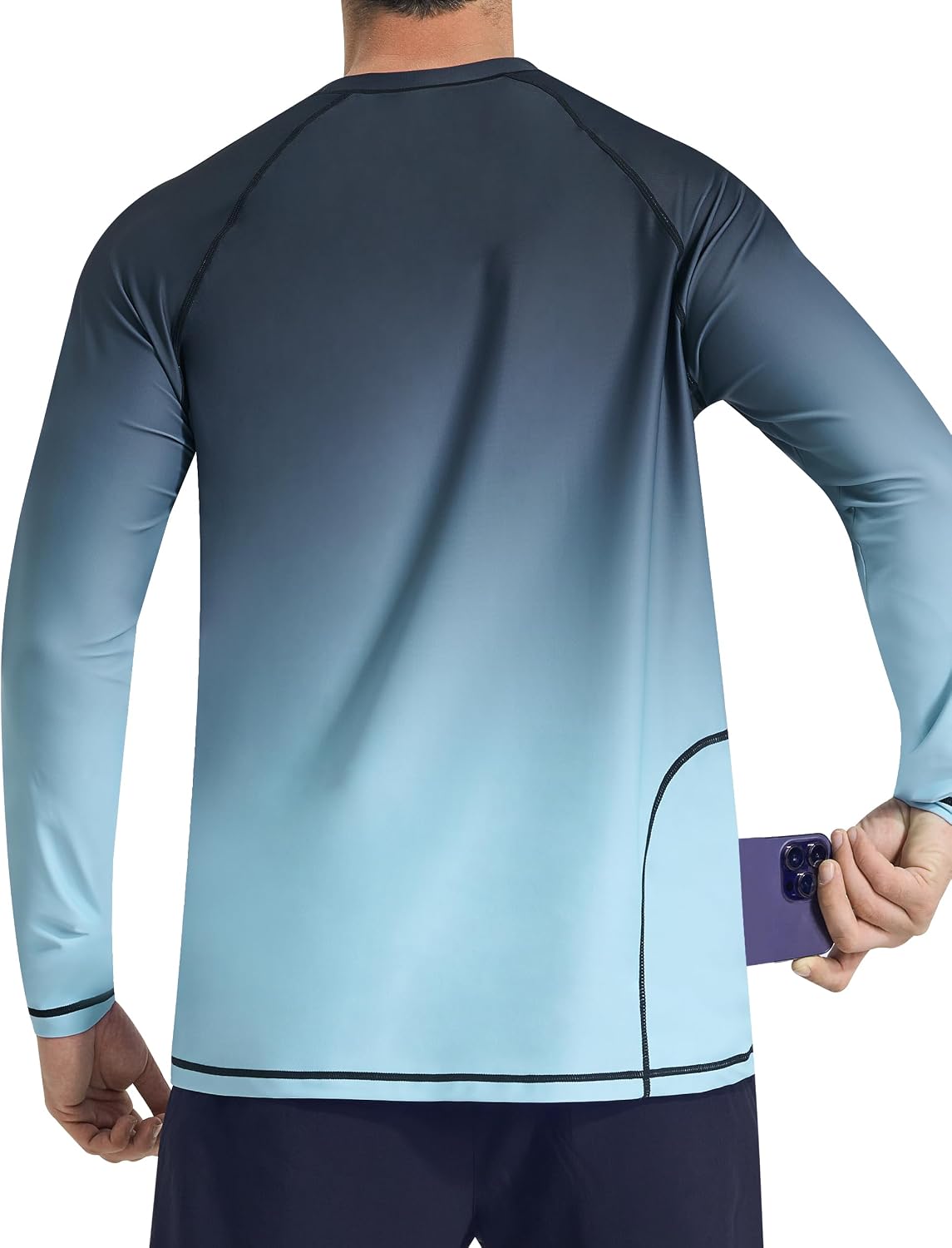 Detalle de KPSUN Men's UPF 50+ Rash Guard Swim Shirt, Lightweight 4-Way Stretch