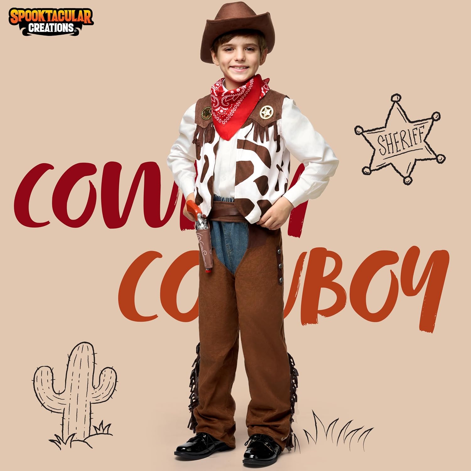 Thumbnail 1 de Spooktacular Creations Boys' Cowboy Costume Set, 8-Piece