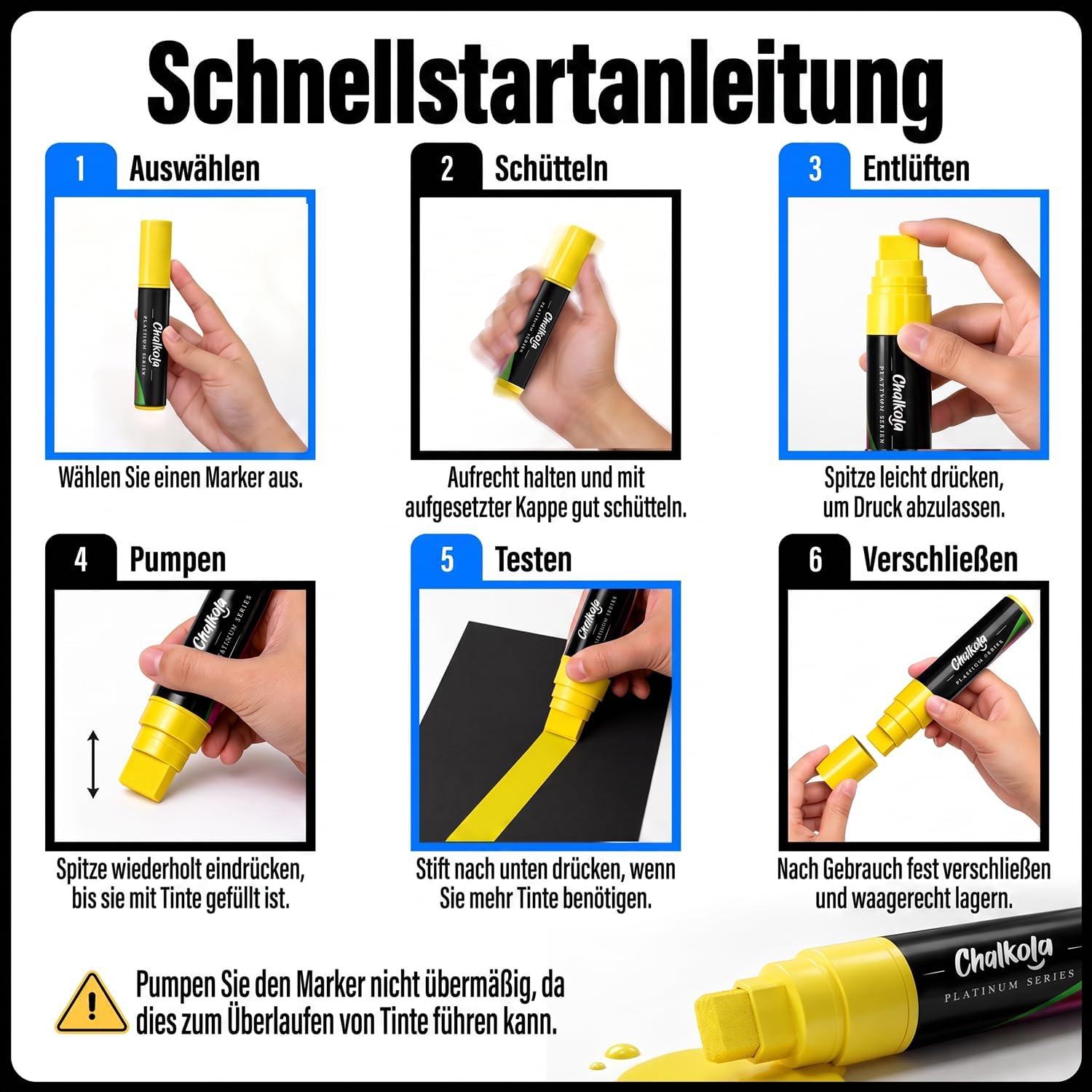 Thumbnail 6 de Chalkola Kreidestifte abwaschbar für Tafel & Fenster – Jumbo 15 mm (8 Kreidestifte)