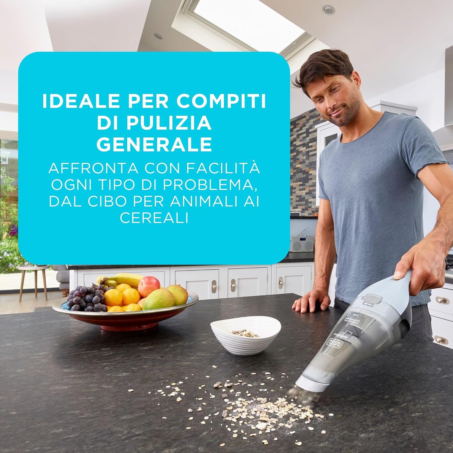 Detalle 2 de BLACK+DECKER dustbuster 7.2V (Batteria 2.0Ah) - Aspirapolvere portatile senza fili, viola (NVC215W-QW)
