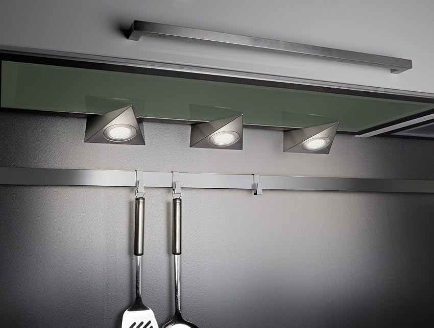 Detalle 2 de Trio Leuchten 3 réglettes LED nickel mat ⚡