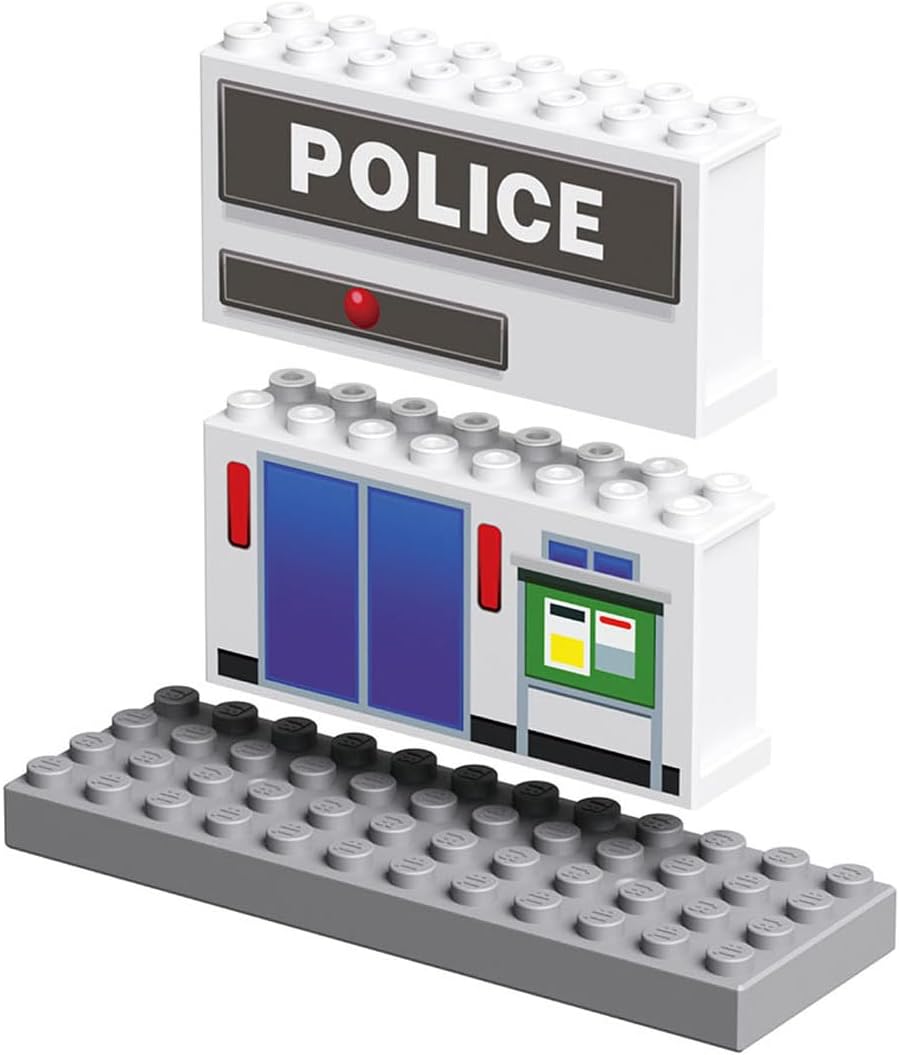 Detalle de タカラトミー トミカ・プラレールブロック パトロールセット 24パーツ・警察車両と交番