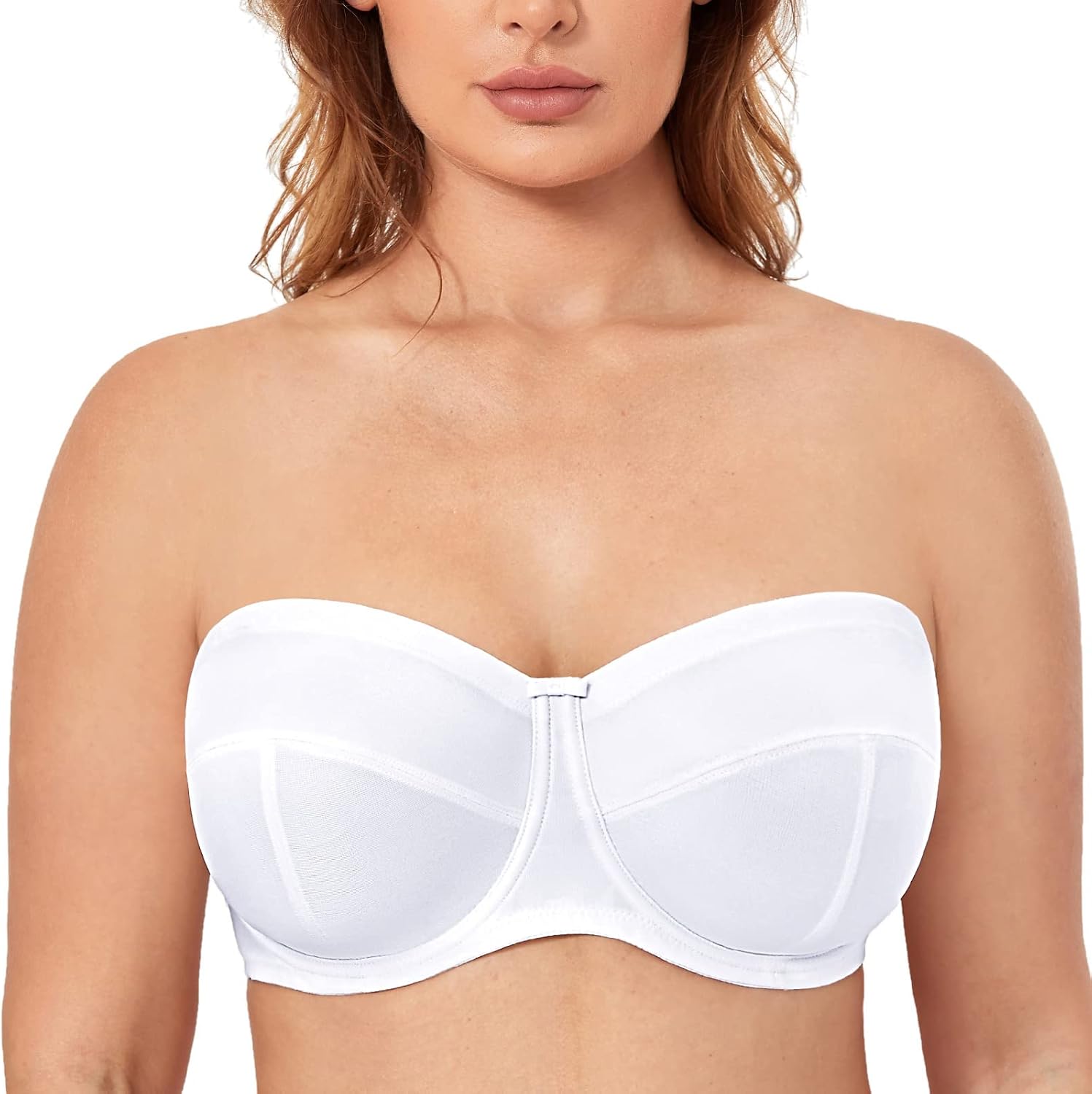 Detalle de DELIMIRA Women's Strapless Underwire Unlined Bra (Plus Size) – Multiway, Convertible Bandeau
