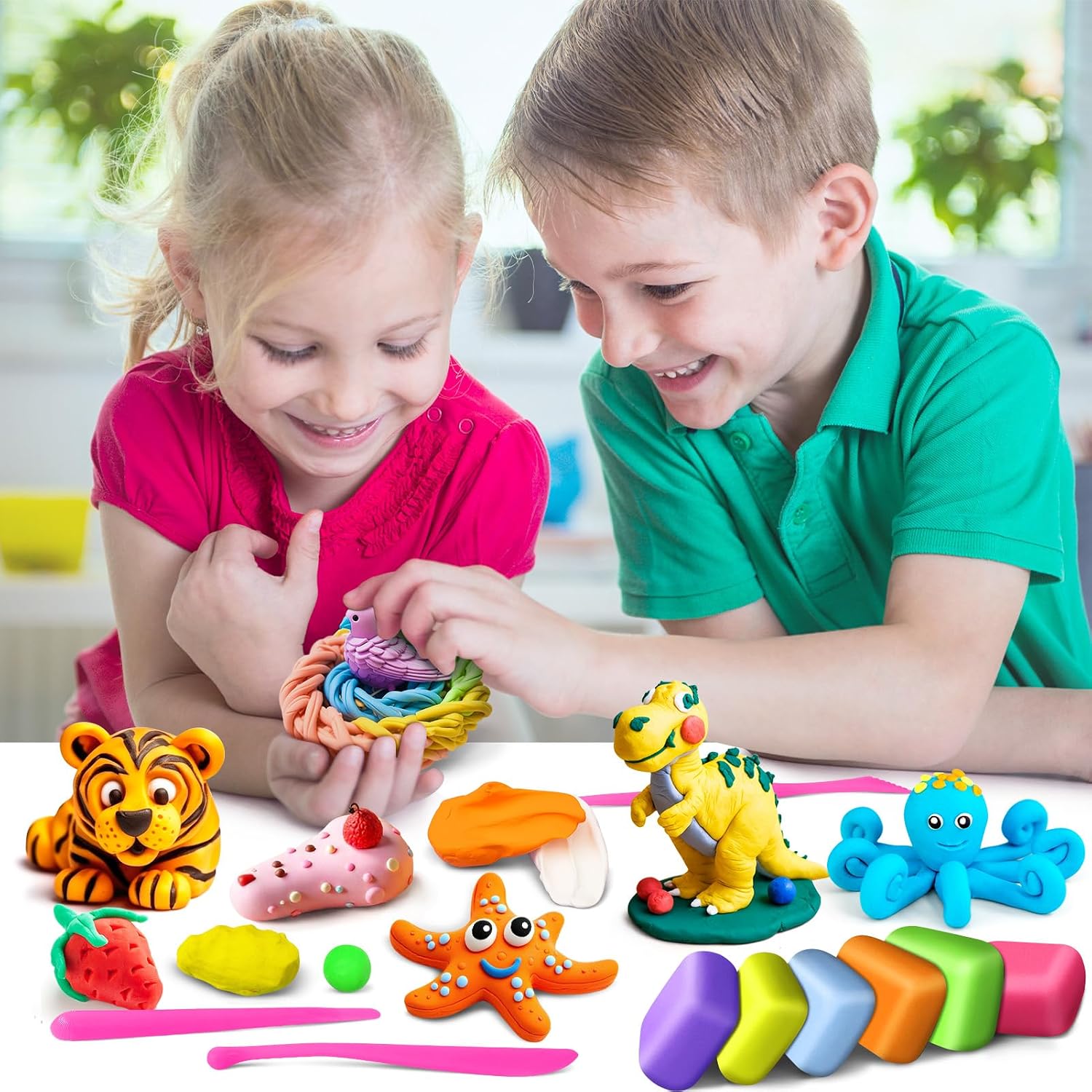 Thumbnail 5 de FAGNBED Air Dry Clay 76 Colori – Kit Modellabile Magic Clay con 5 Attrezzi per Scultura