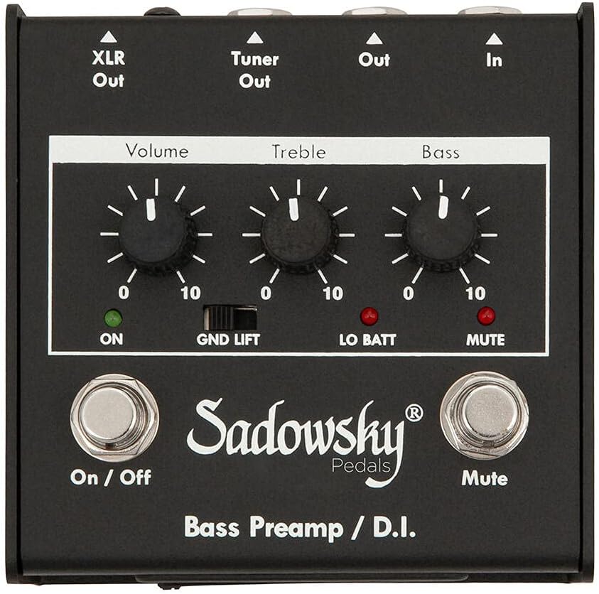 Detalle de Sadowsky SAC PED SBP 1 V2 ベース用プリアンプ・EQ・DIペダル、低音/高音ブーストとミュート機能