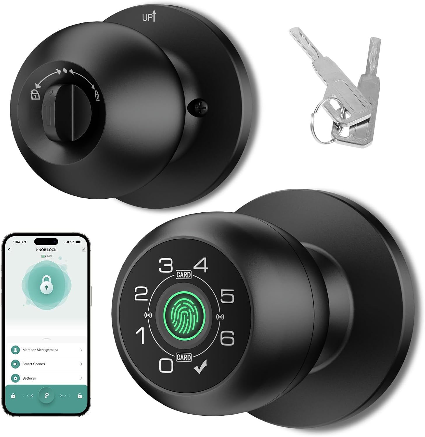 Detalle de HEI LIANG Smart Door Lock Matte Black