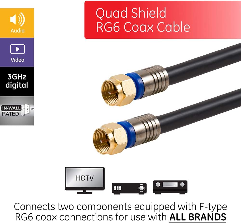 Detalle 2 de GE 34842 RG6 Coaxial Cable 100 ft