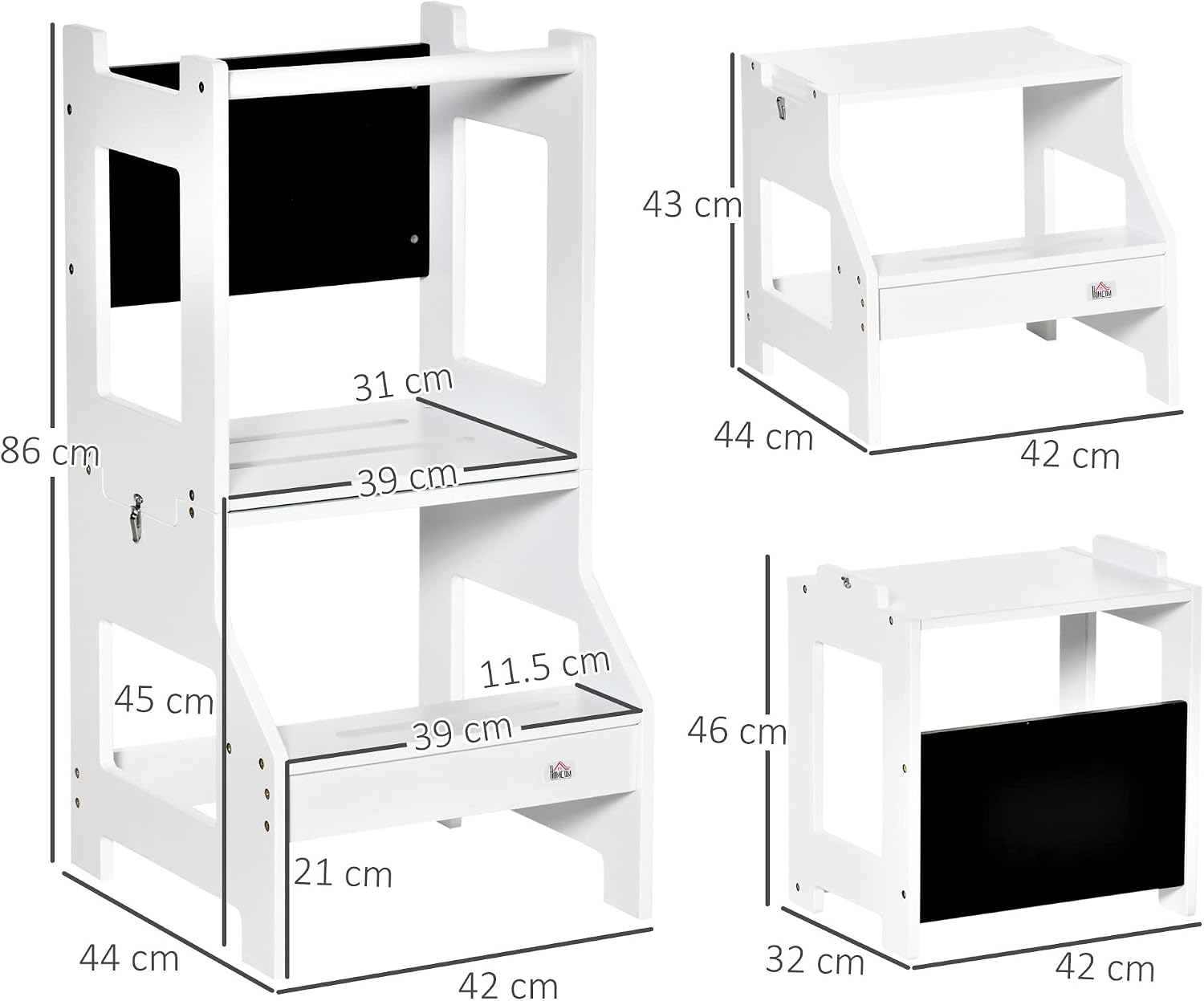 Thumbnail 6 de HOMCOM 2 in 1 Kids Kitchen Step Stool