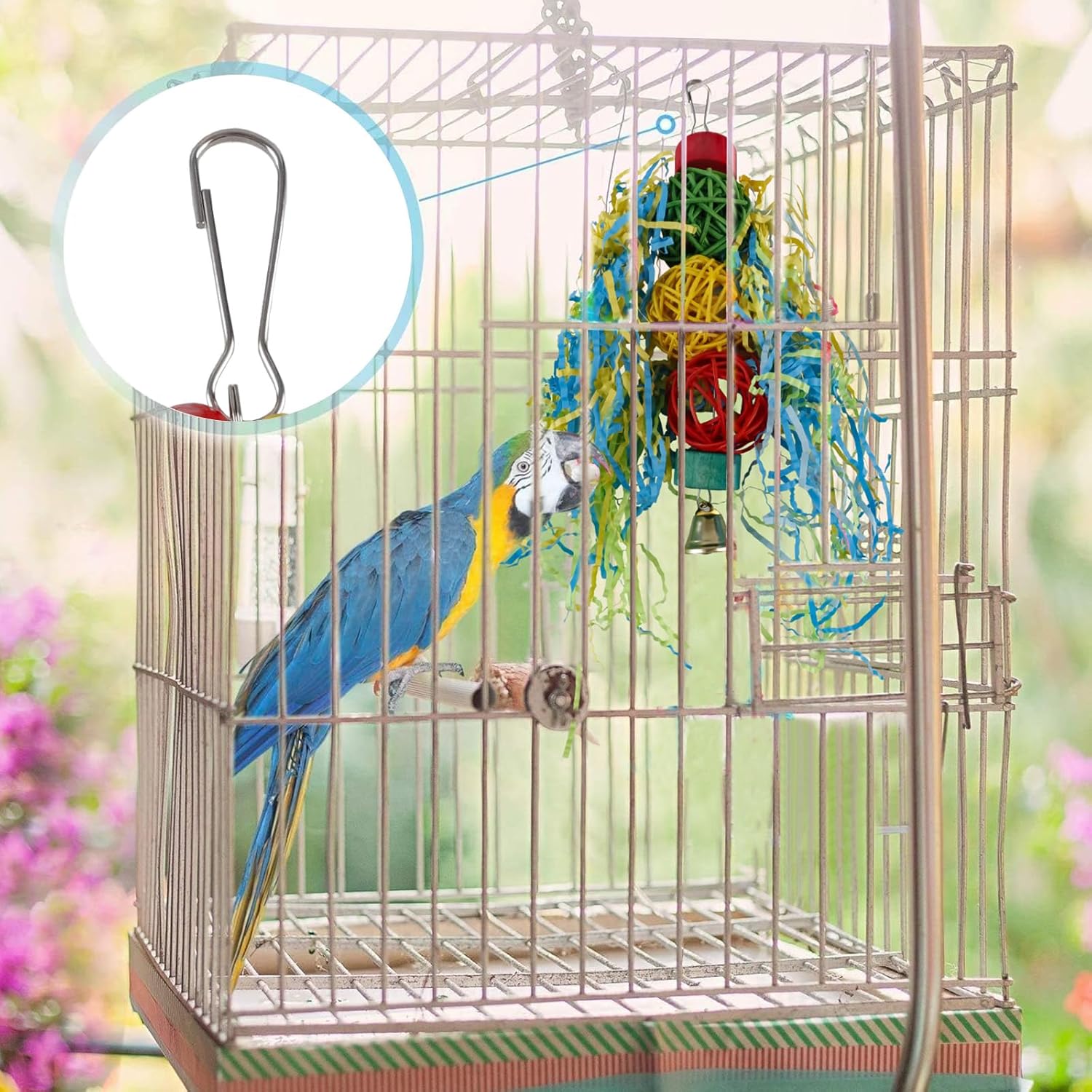 Detalle 2 de 5PCS Bird Toys for Parakeet Cage – Swing, Rope Perch, Ladder & Bell Set