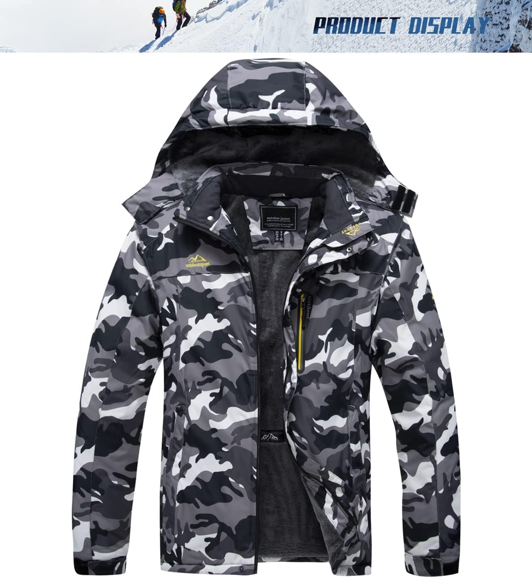 Detalle 2 de TACVASEN Men's Winter Ski Jacket, Fleece Liner, Waterproof and Windproof