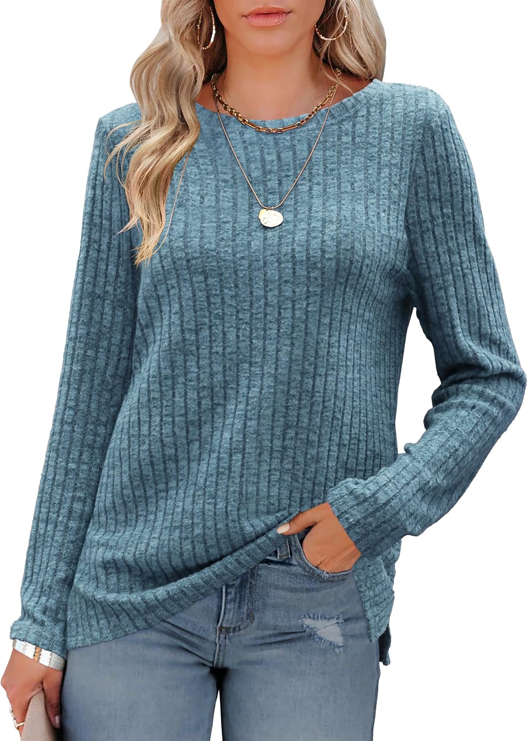 Thumbnail 6 de Odosalii Damen Pullover Rundhals Langarm