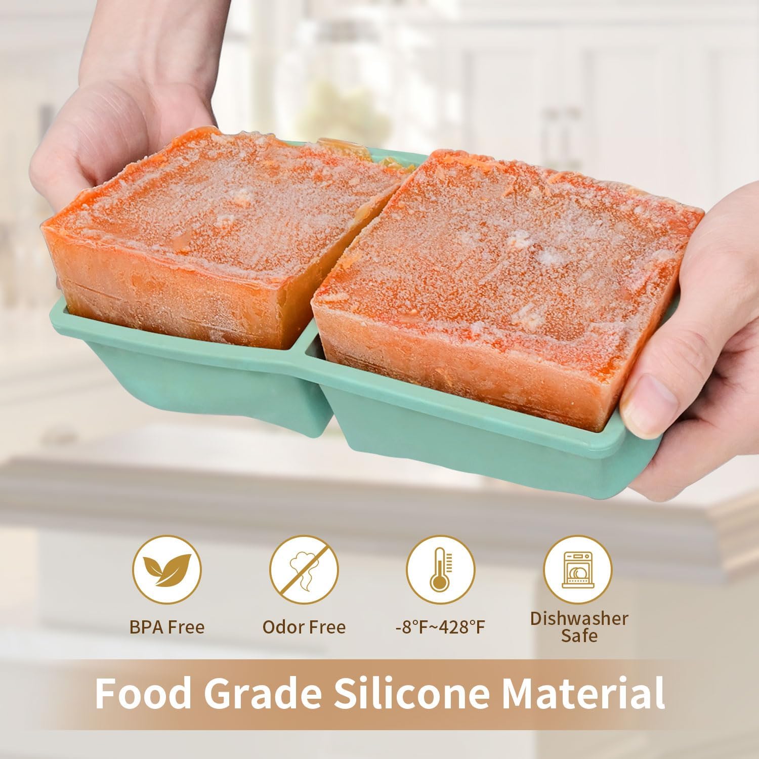 Thumbnail 3 de 2-Cup Silicone Freezer Tray with Lid ⚙