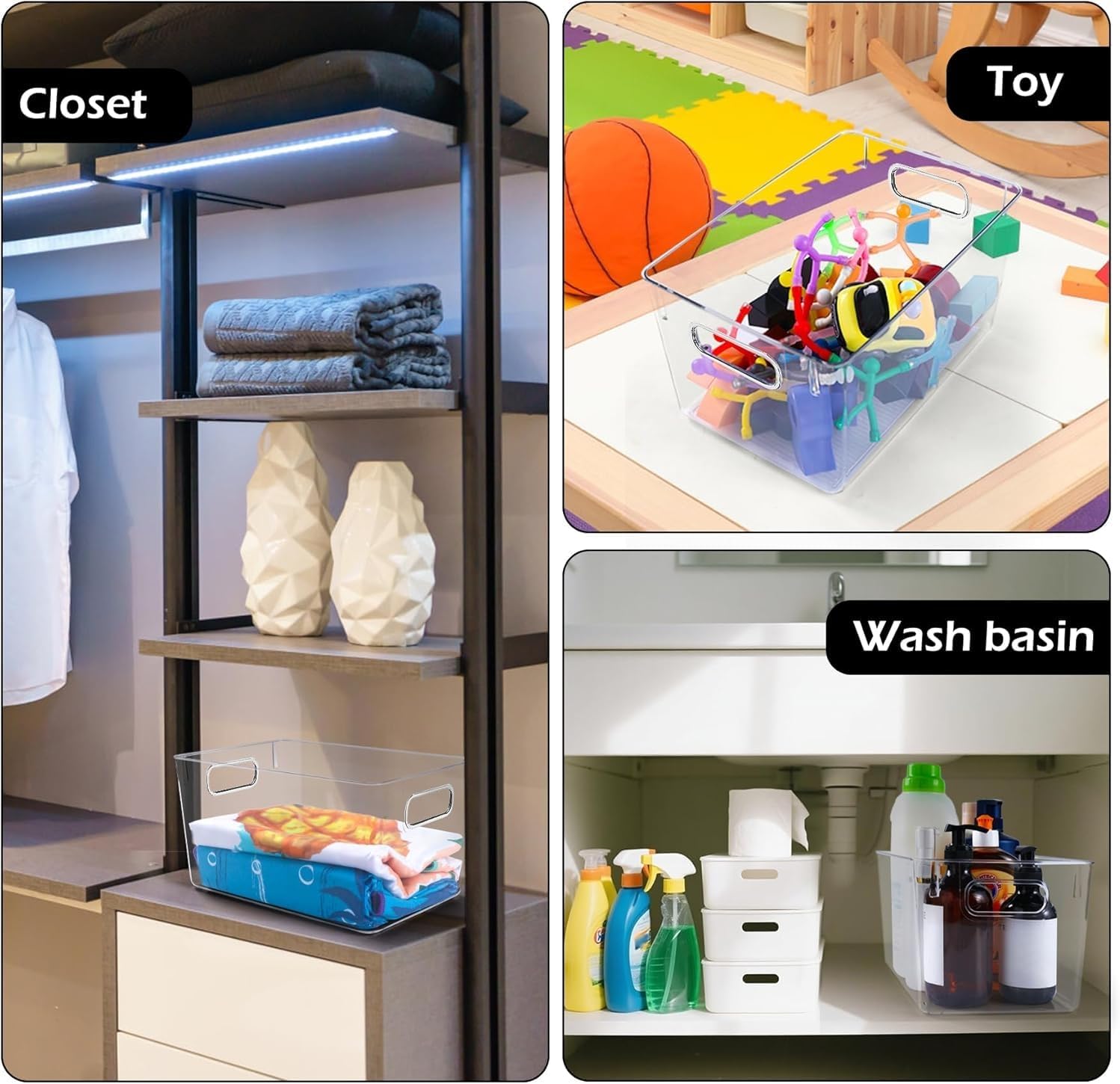 Thumbnail 4 de SKTKSE Clear Plastic Storage Bins 8 Pack – Pantry & Refrigerator Organizers