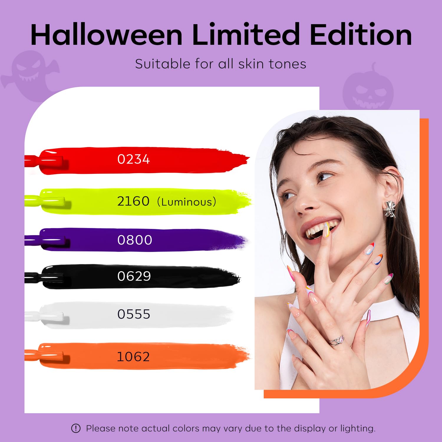 Detalle 2 de Modelones Neon Gel Nail Polish Set, 6 Colors