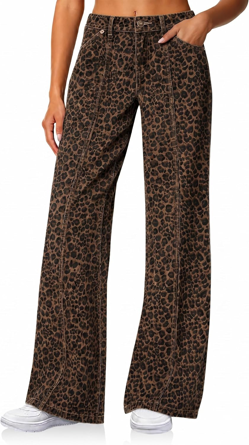 Thumbnail 6 de Cicy Bell Women's High-Waisted Wide-Leg Stretch Jeans with Front Seam