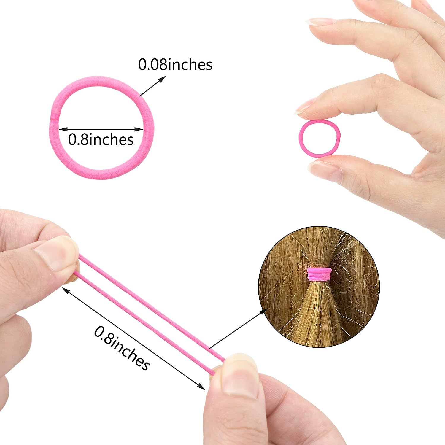 Detalle 2 de CÉLLOT 360PCS Baby Hair Ties (36 Multicolors) 2cm Elastic Hair Elastics for Toddlers & Kids