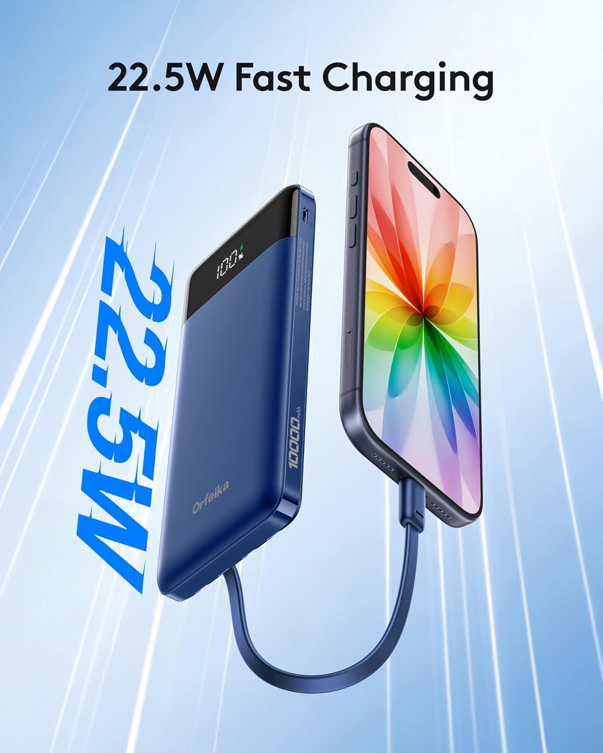 Thumbnail 1 de Orfeika K14E 10,000mAh Power Bank with Four Built-In Cables and LED Display