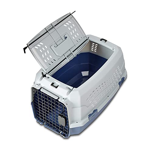 Thumbnail 8 de Amazon Basics caisse à animal domestique à deux portes, chargement par le haut – bleu (L58 x l38 x H33 cm)