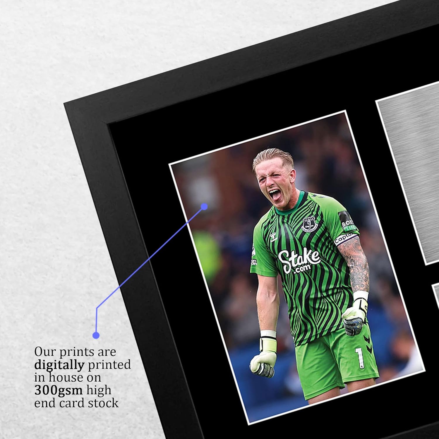 Thumbnail 3 de HWC Trading FR A4 Jordan Pickford Everton framed signed autograph photo picture (A4)