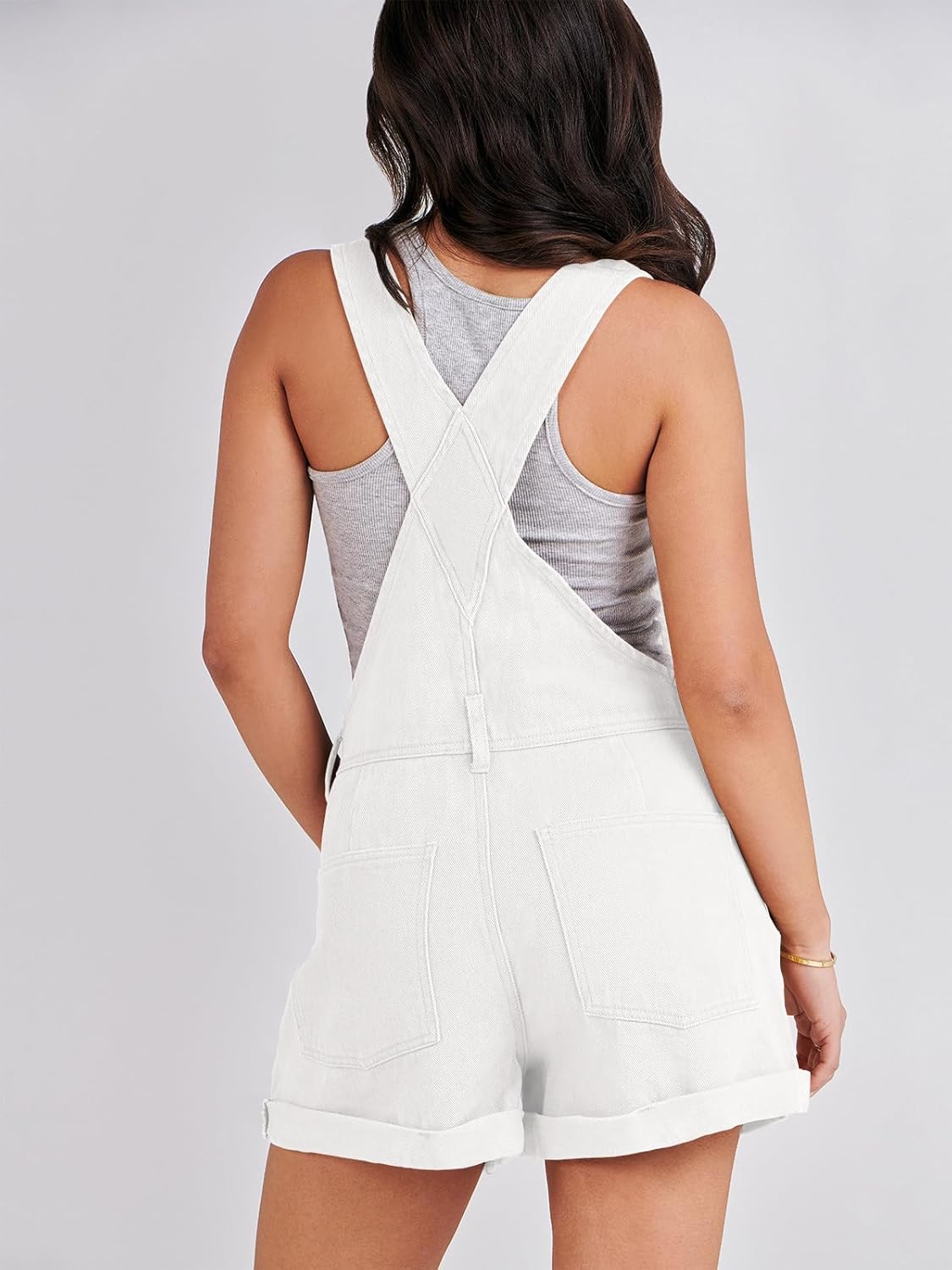 Thumbnail 1 de ANRABESS Women's Denim Short Overalls (2026 Summer) – Loose Fit Romper Jumpsuit