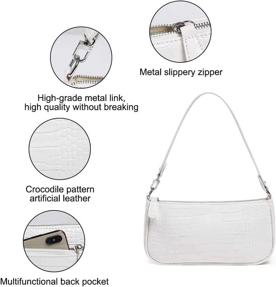 Thumbnail 1 de Aucuu Leather Shoulder Bag for Women: Mini 90s Crocodile Pattern PU Crossbody