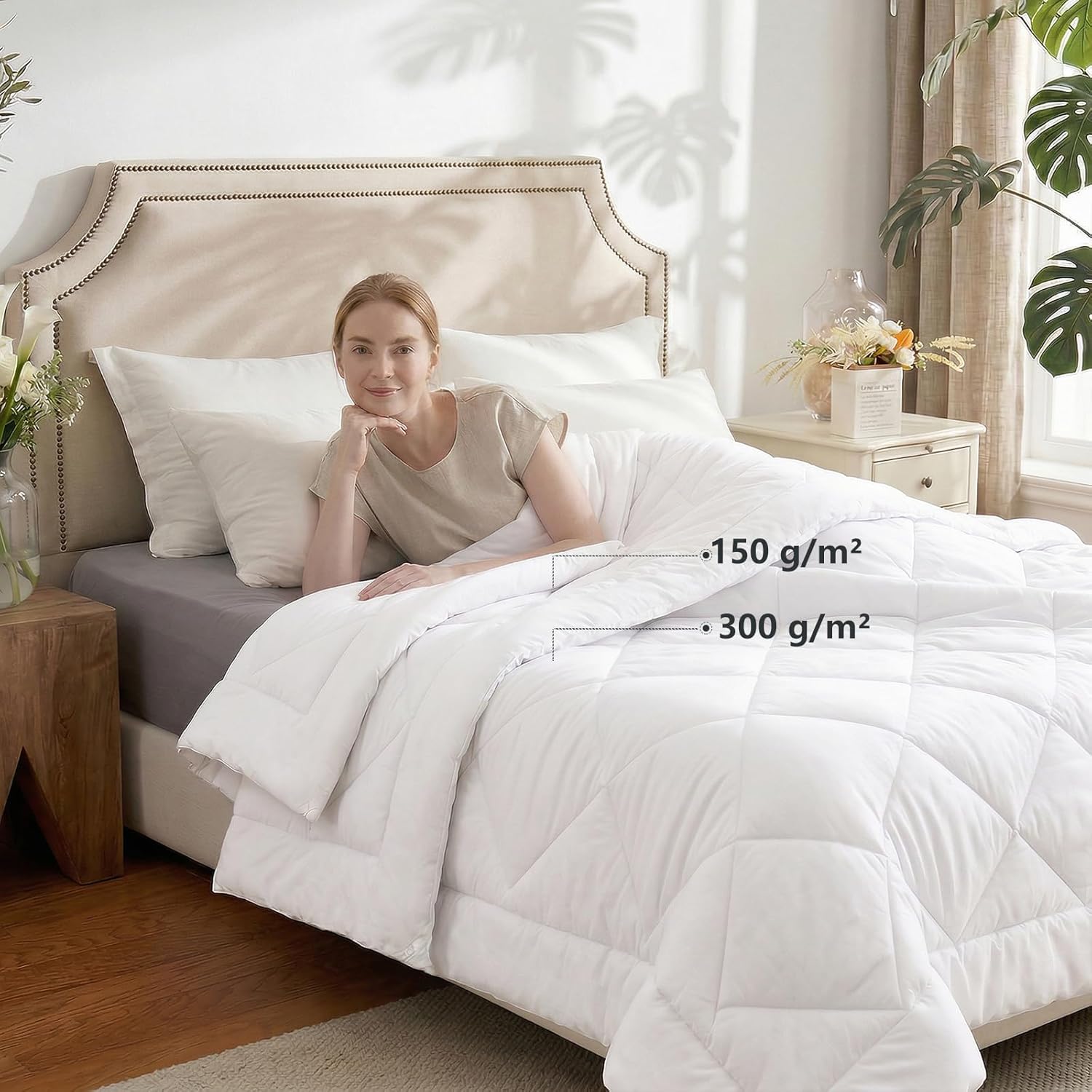 Thumbnail 3 de WAVVE Couette 2 en 1 240x260 – Ensemble été et 4 saisons en microfibre blanc