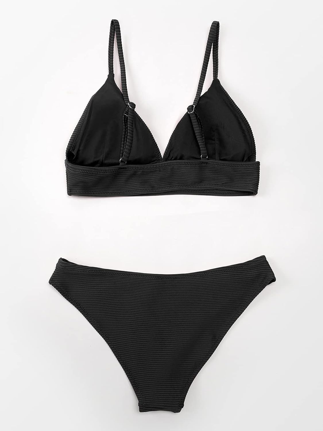 Thumbnail 4 de Cupshe Maillot de bain 2 pièces avec haut de bikini triangle à lacets pour femme