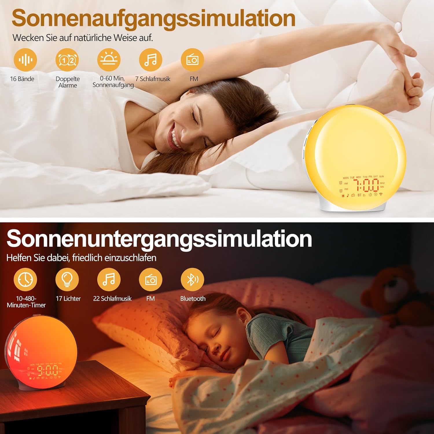 Thumbnail 1 de Suright Bluetooth Lichtwecker Wake Up Light