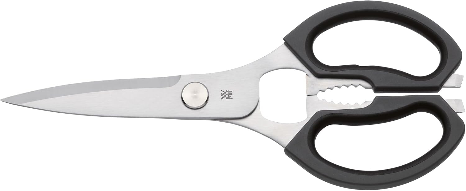Detalle de WMF 1883216030 keukenschaar met microvertanding voor links- en rechtshandigen