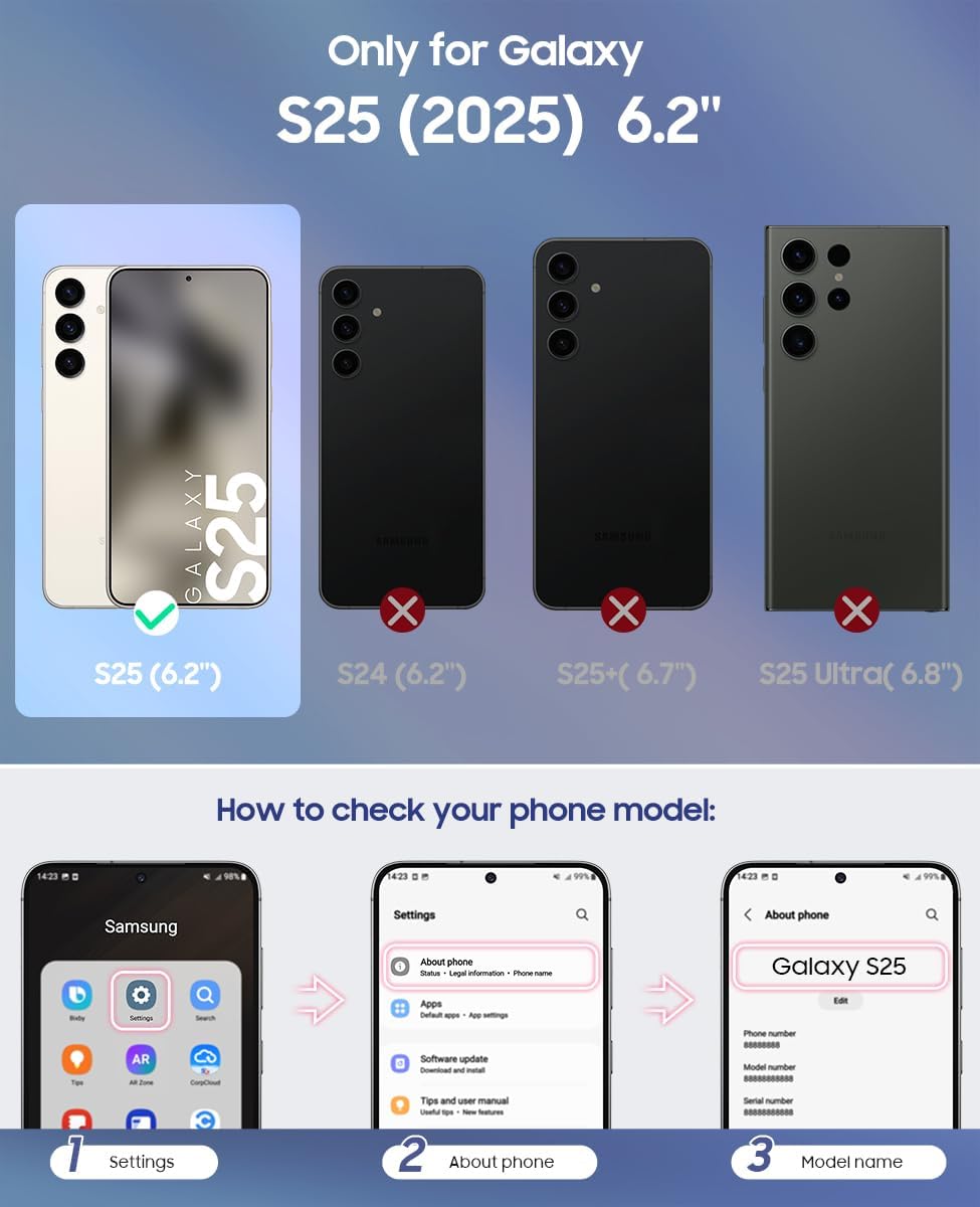Detalle de OCASE 2in1 Hülle für Samsung Galaxy S25 – abnehmbare magnetische Leder-Flip-Wallet mit RFID-Schutz